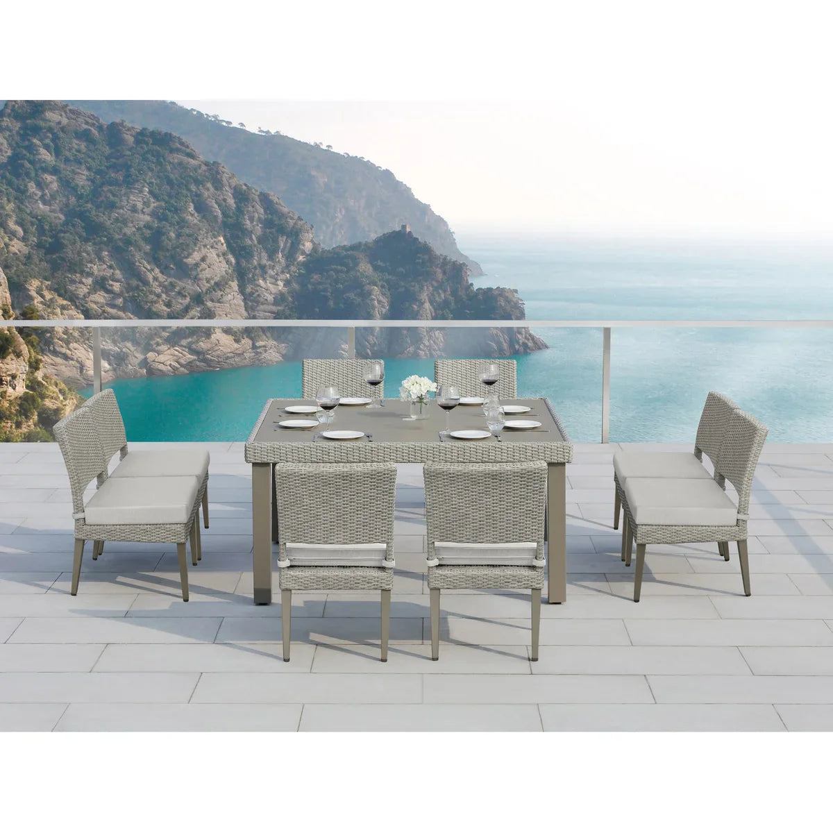 Burlington 9-piece Outdoor Dining Set