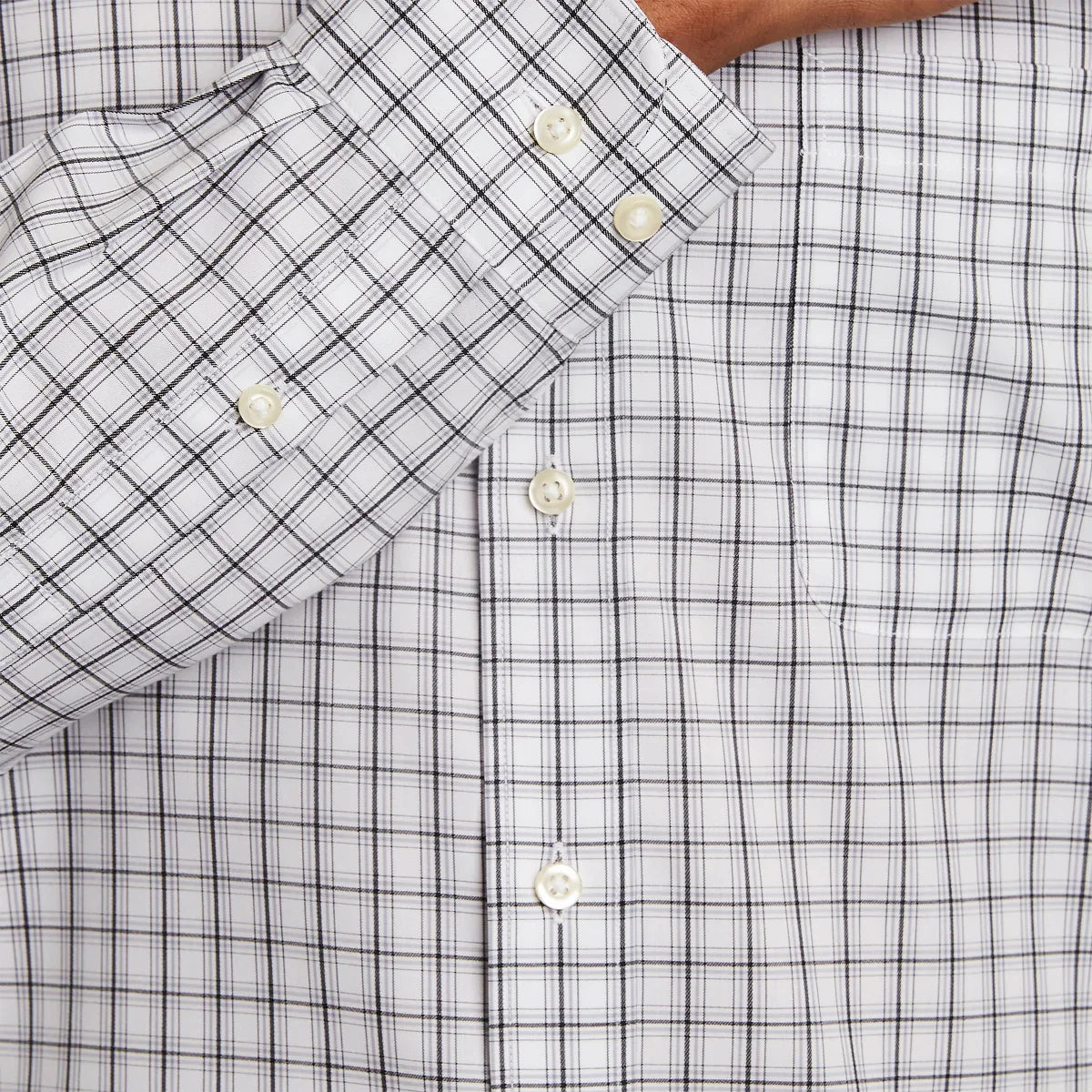 Kirkland Signature Men’s Traditional Fit Dress Shirt, Black Gray White Twill Check