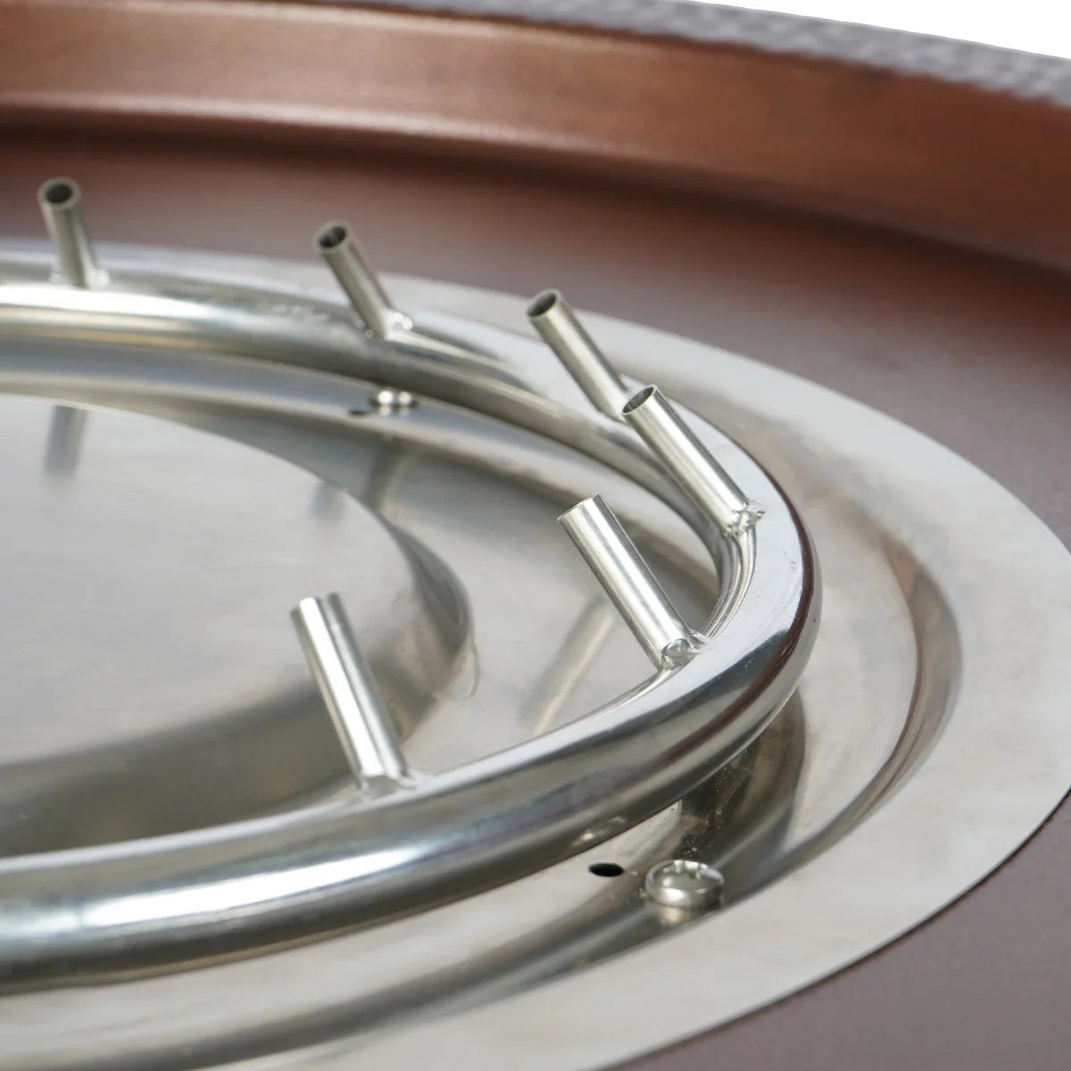 FlamePro Hammertone Finish Gas Fire Pit with Lid