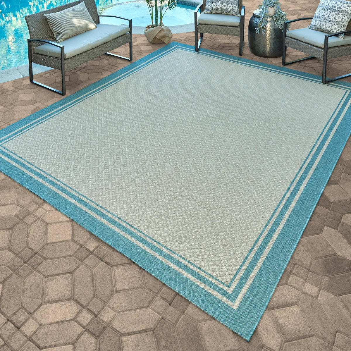 Naples Indoor/Outdoor Area Rug, Ace Border