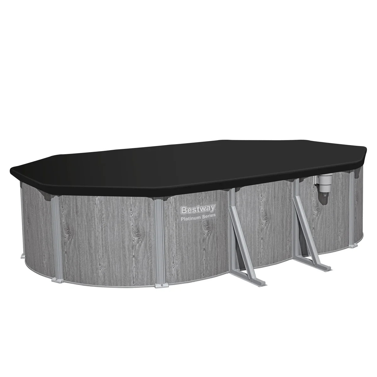 Bestway Hydrium Steel Wall 18' x 12' x 52" Above Ground Oval Pool Set