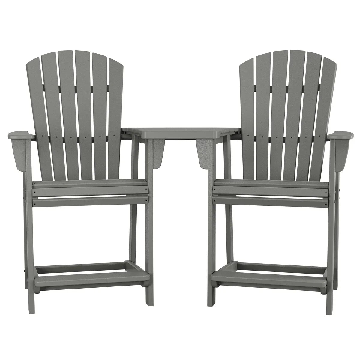 Polywood Portside 3-piece Shellback Counter Chair Set with Connecting Table