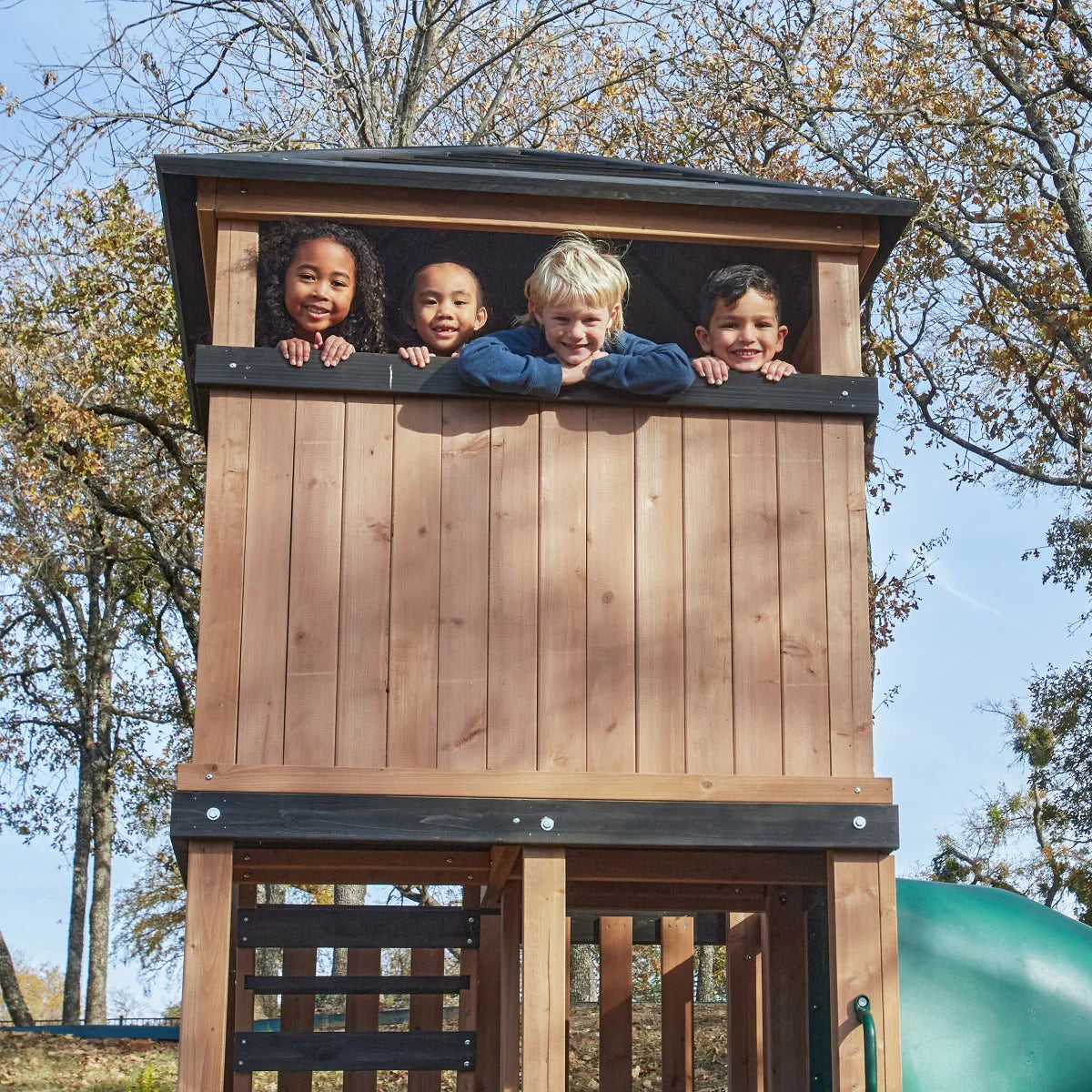 Panorama Tower Outdoor Playhouse with Slide