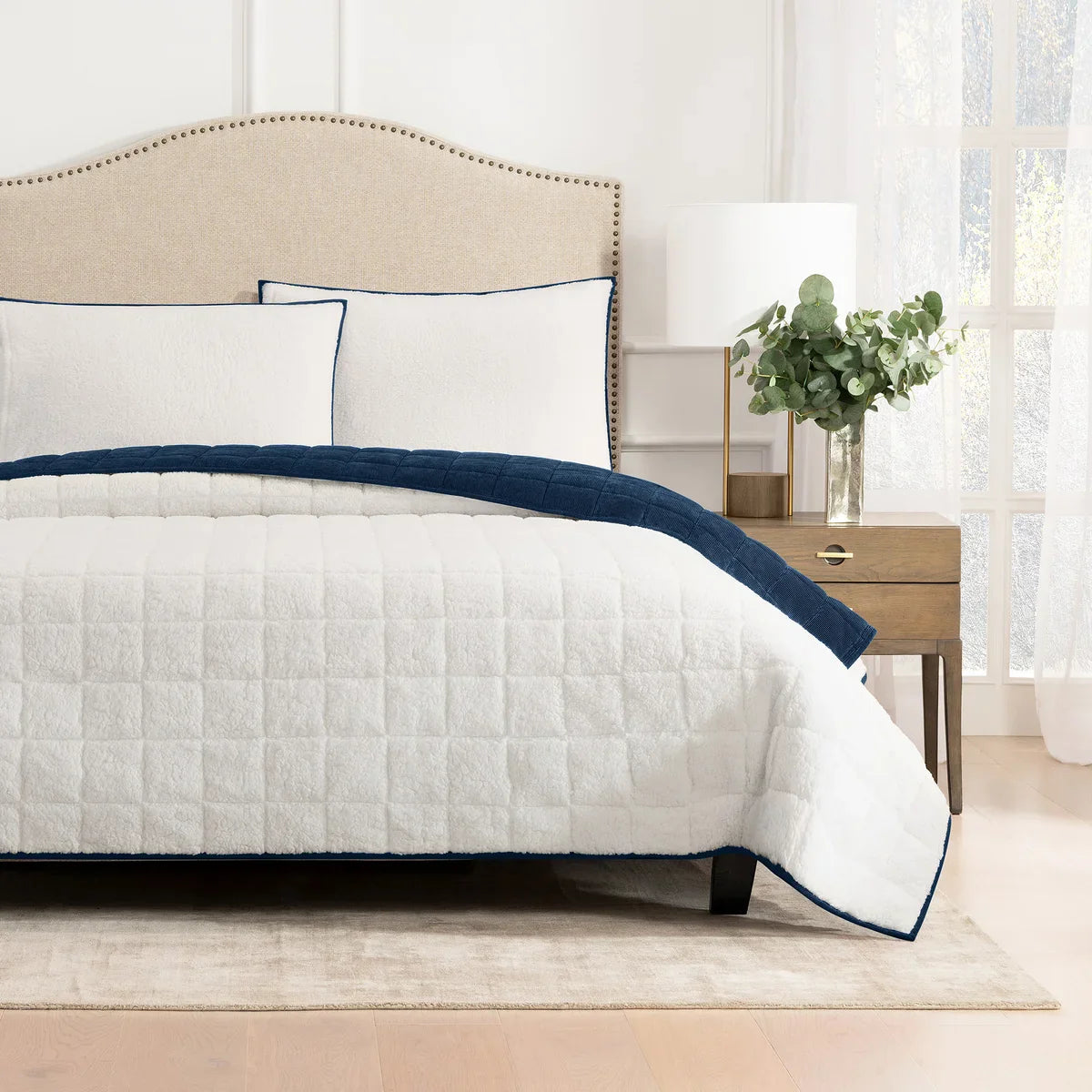 Charisma 3-piece Corduroy and Sherpa Fleece Quilt Set