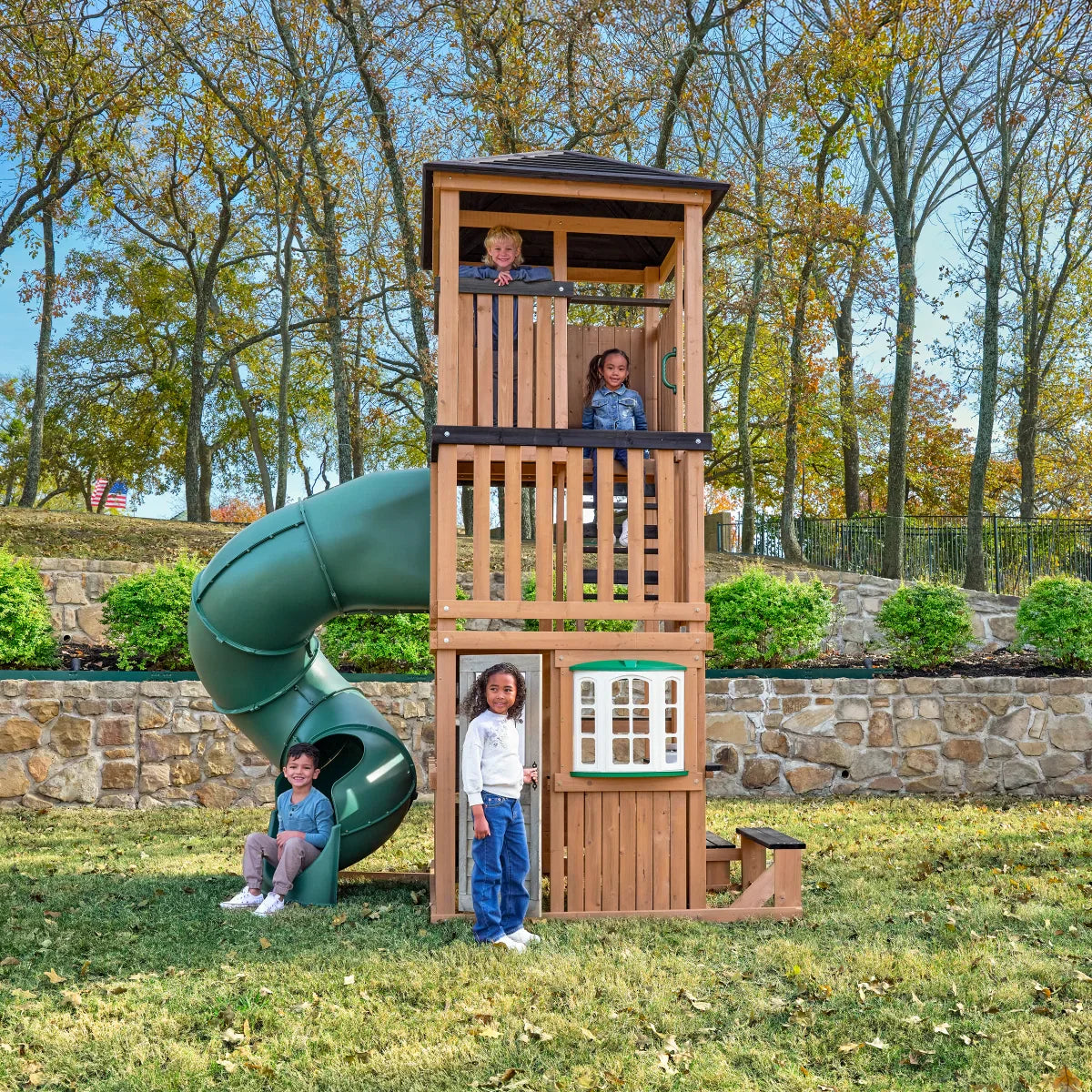 Panorama Tower Outdoor Playhouse with Slide