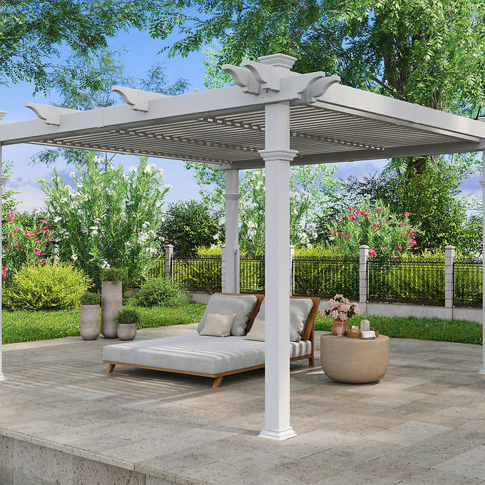 Vita Brandenburg Louvered Vinyl Pergola