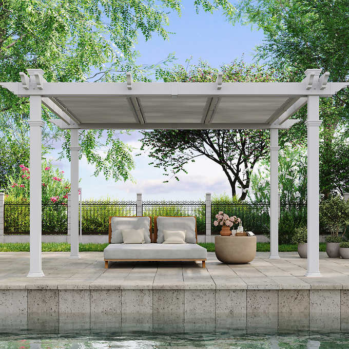 Vita Brandenburg Louvered Vinyl Pergola
