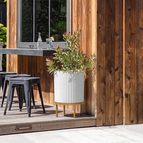 21.5” Capri Planter with Wood Stand by Veradek, 2-pack