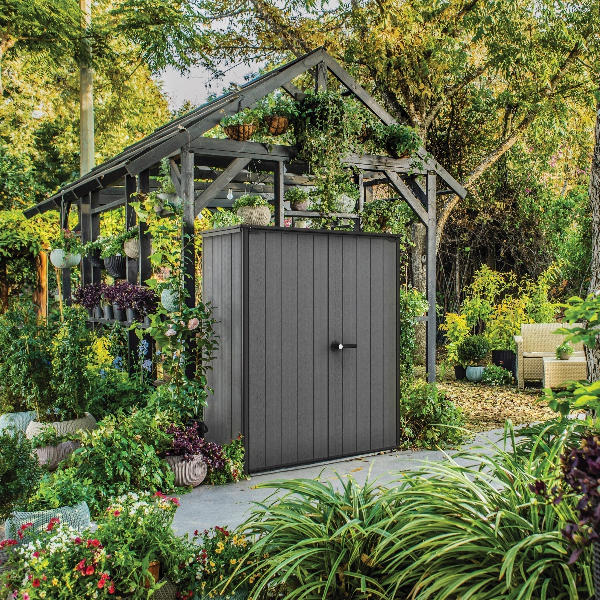 Keter Cortina Alto Premium Modern Vertical Outdoor Storage Shed